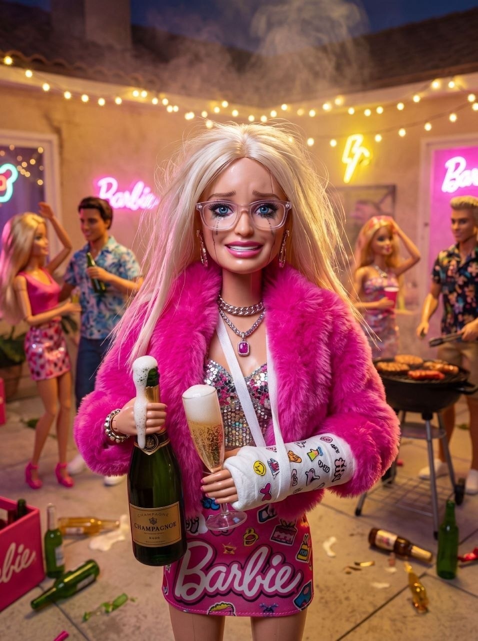 Хаотичная ночная вечеринка в стиле Barbie