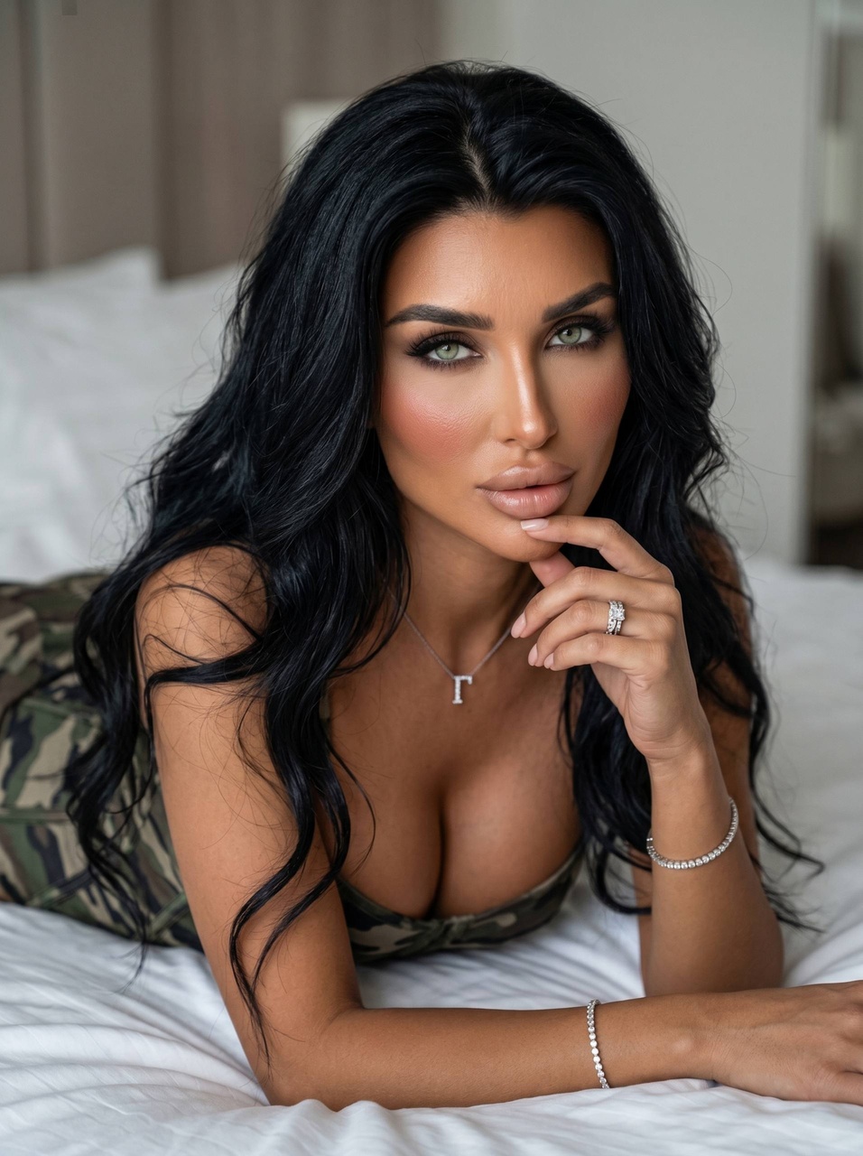 Интимный портрет женщины на светлой постели