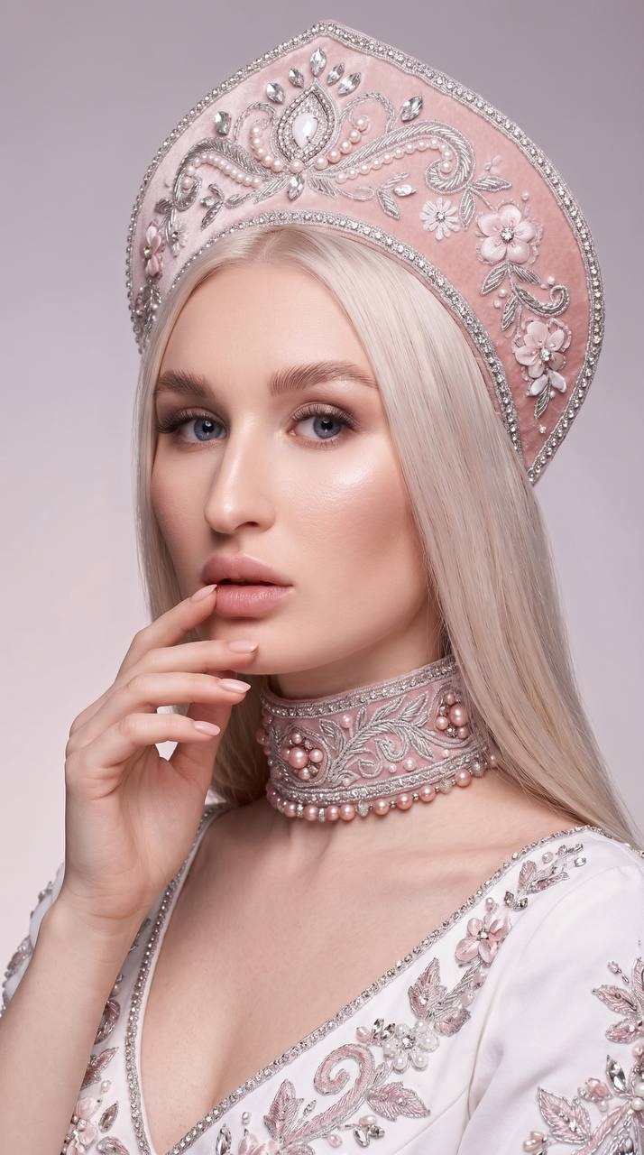Портрет девушки в русском кокошнике