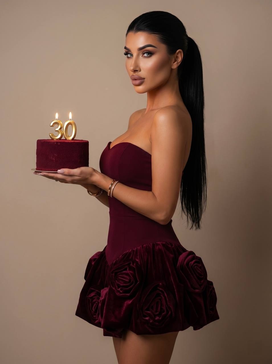 Элегантный портрет на 30-летие с тортом