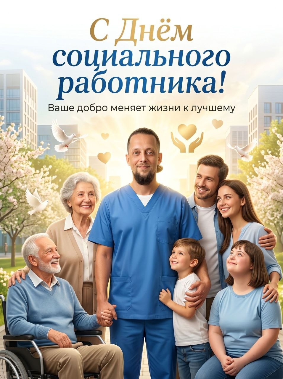 Праздничный плакат ко Дню соцработника