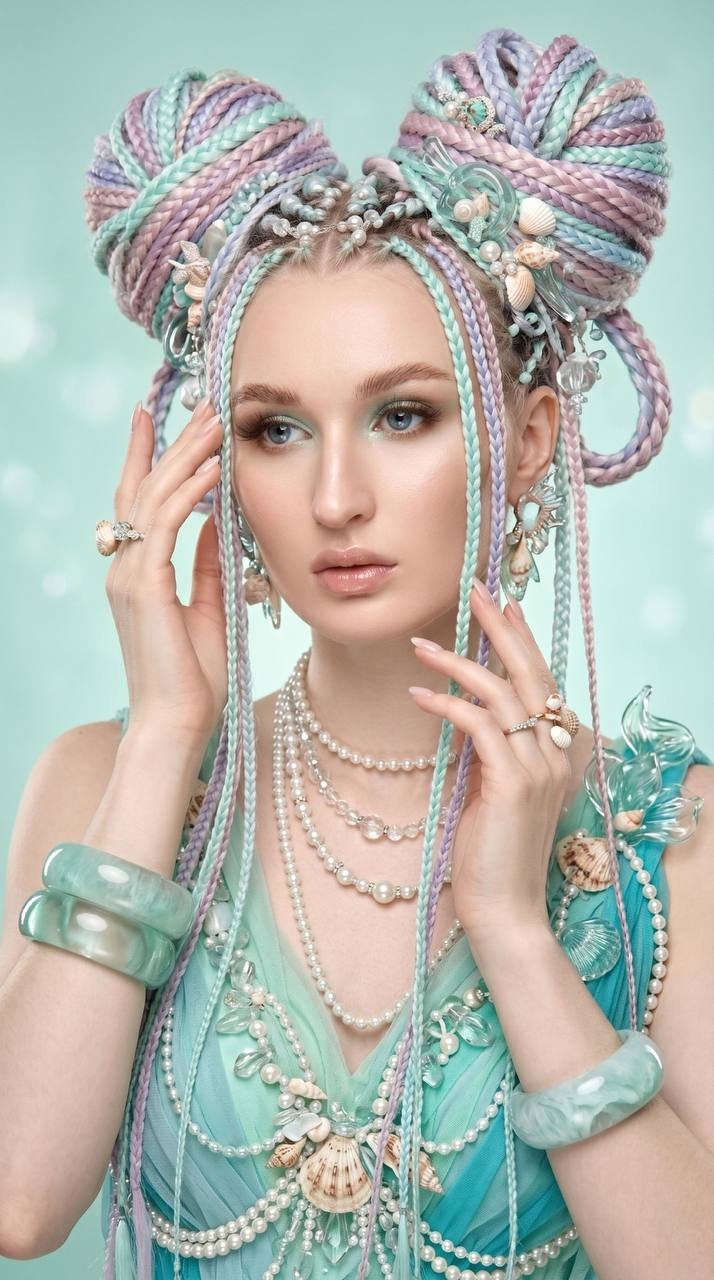 Люксовый fashion-портрет в мятной студии