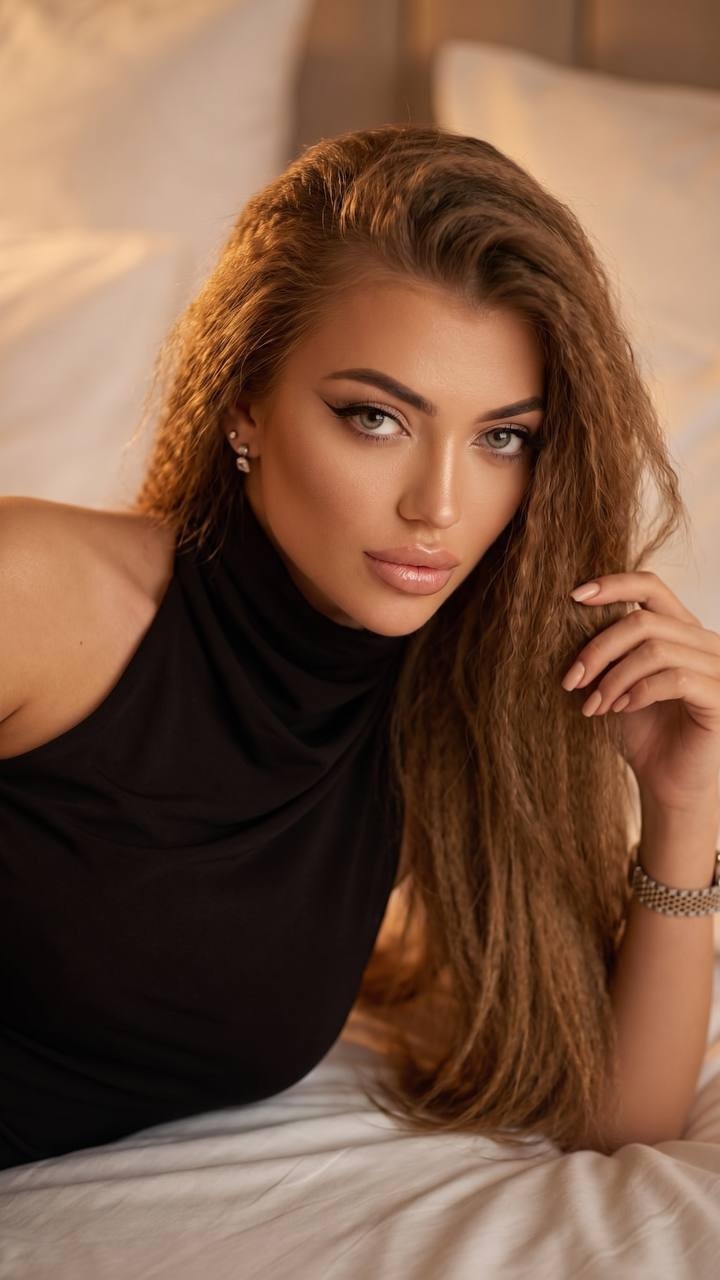Интимный роскошный портрет женщины на светлой постели