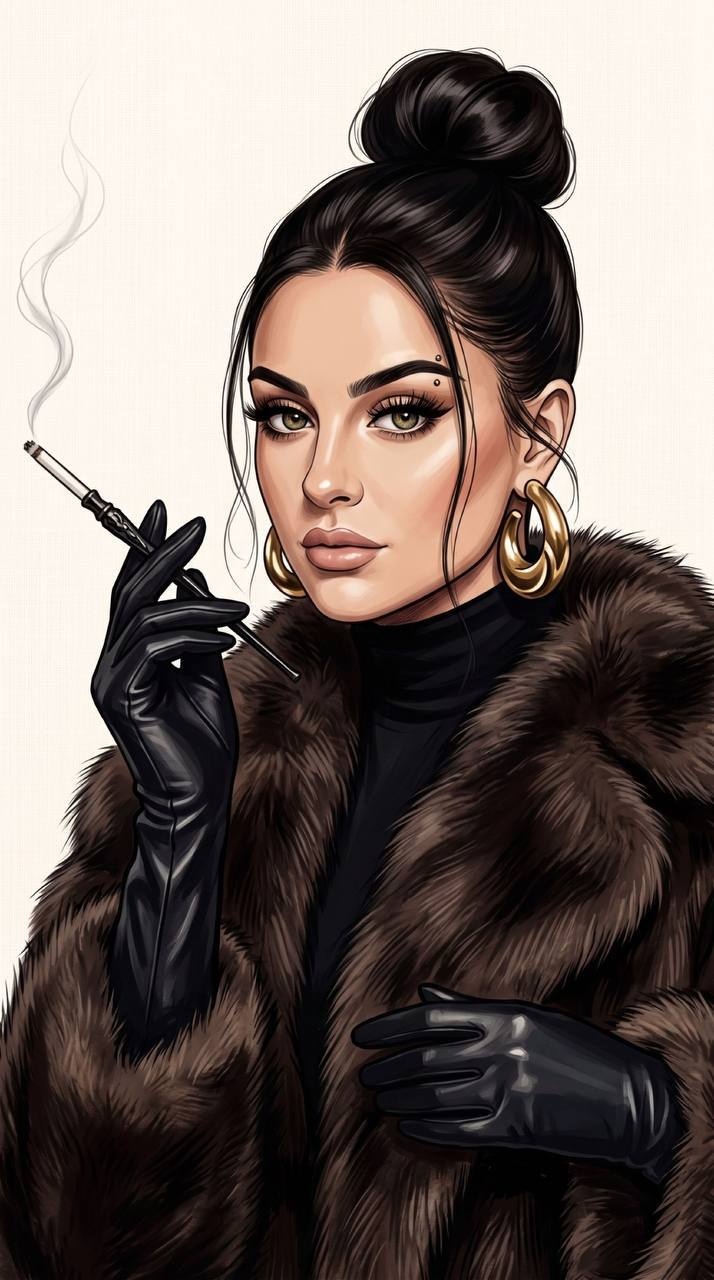 Иллюстрация в стиле dark luxury и old money