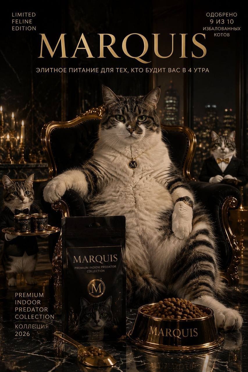 Роскошный постер с кошачьим миллиардером