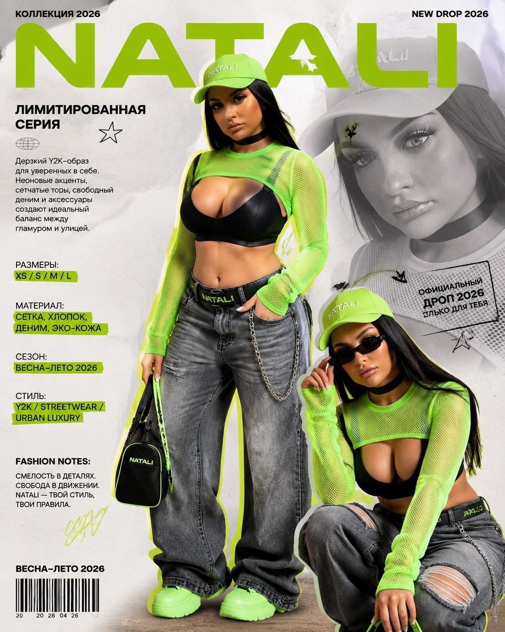 Y2K fashion-постер с коллажем и вырезками