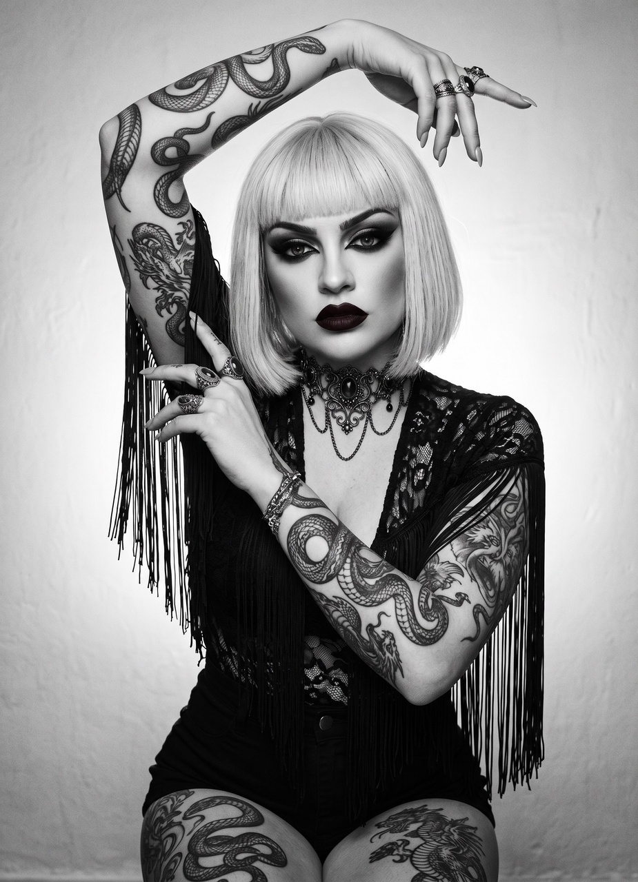 Готическая fashion-портретная съёмка в студии