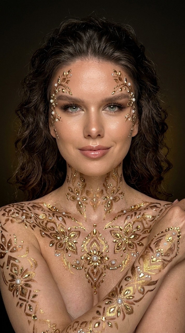 Роскошный beauty-портрет Vogue с золотым декором
