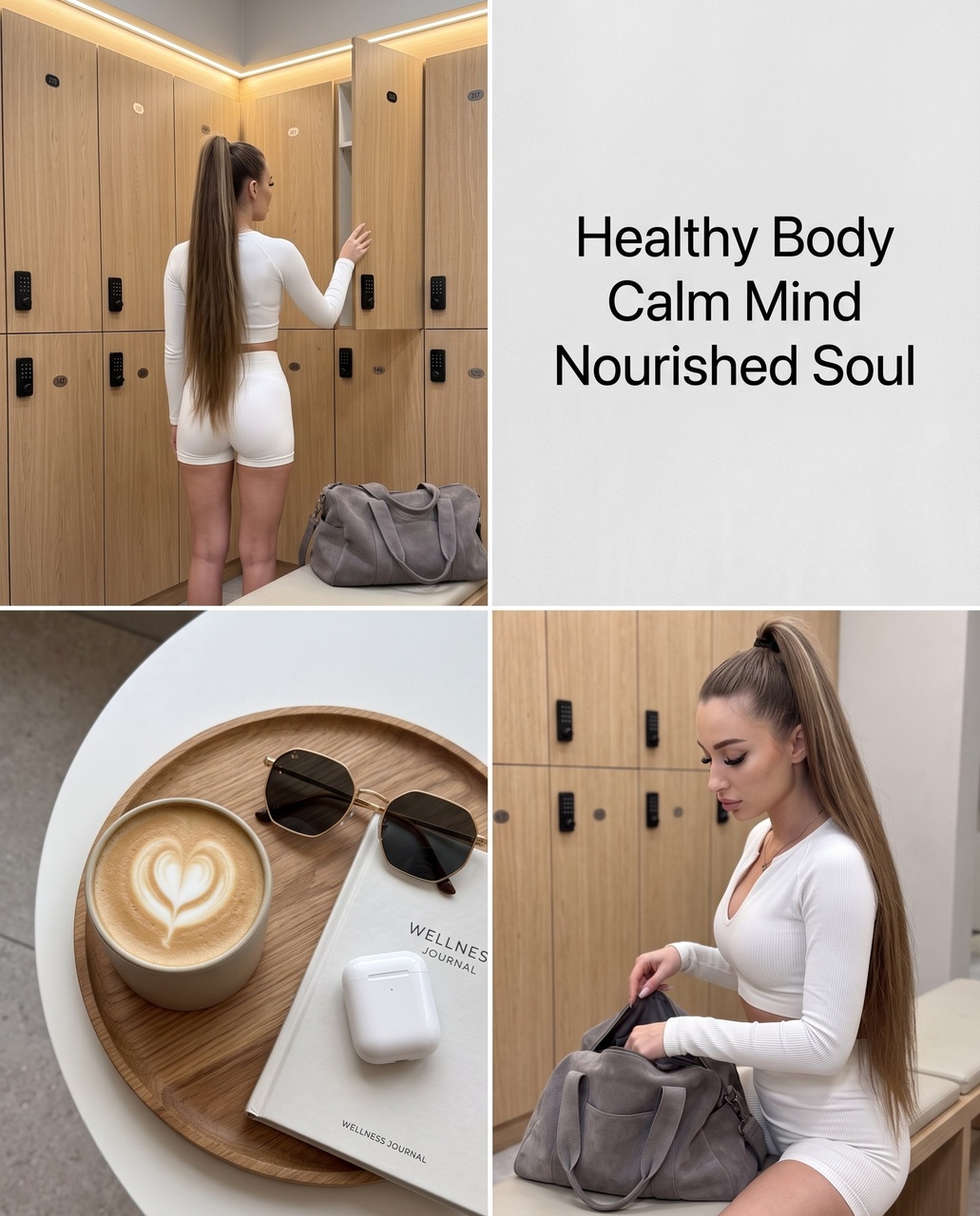 Вертикальный wellness-коллаж в роскошном спортзале
