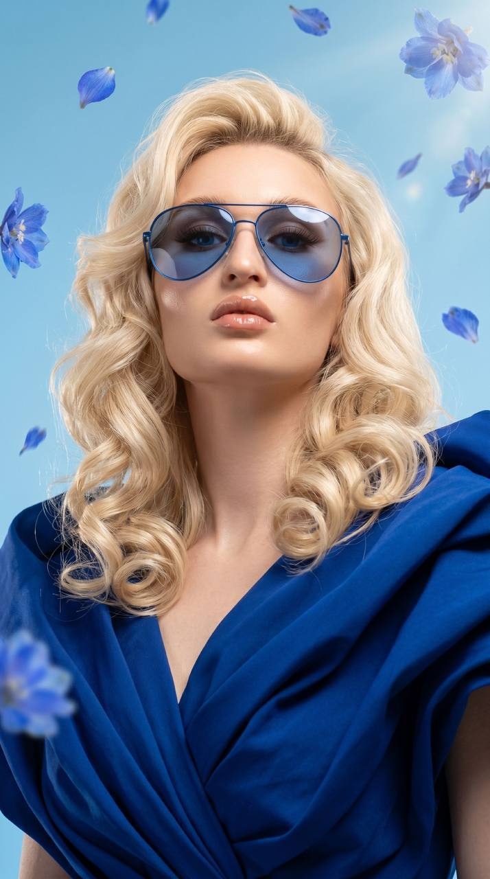 Люксовый fashion-портрет в синем образе
